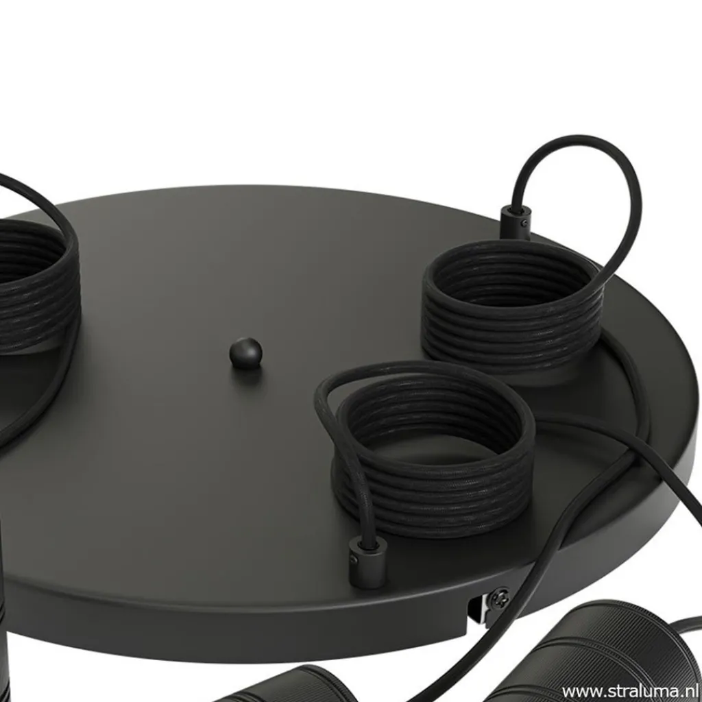 Straluma Plafondplaat 3-l rond 40cm zwart excl.lb> Hanglampen|Calex