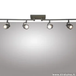 Straluma Plafondspot balk 4-lichts nikkel verstel> Opbouwspots|Woonkamerlampen