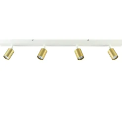 Straluma Plafondspot Bounce 4L balk wit/matgoud> Plafondlampen|Opbouwspots