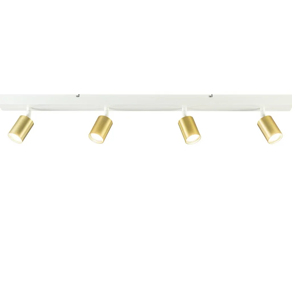 Straluma Plafondspot Bounce 4L balk wit/matgoud> Plafondlampen|Opbouwspots