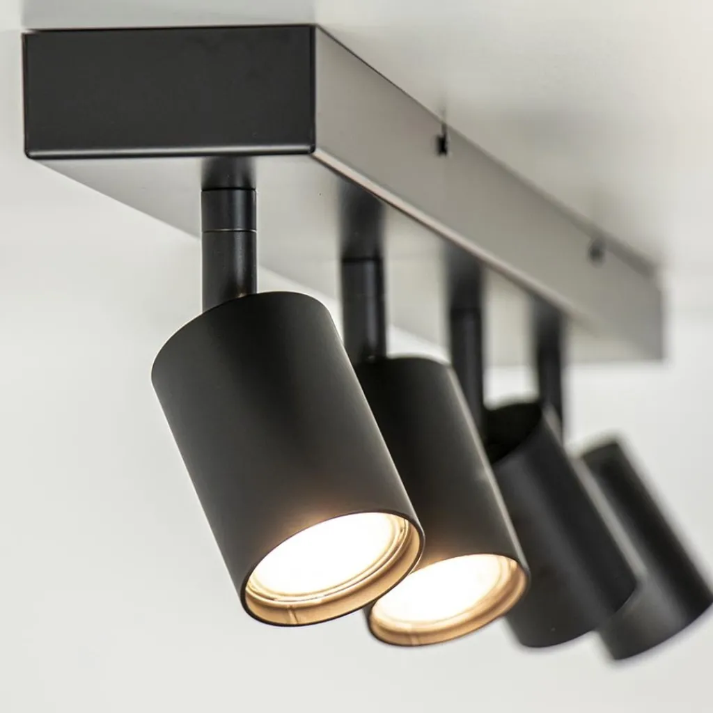 Straluma Plafondspot Bounce 4L balk zwart> Plafondlampen|Opbouwspots