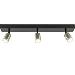 Straluma Plafondspot Bounce 3L 70cm zwart/rvs> Opbouwspots|Keukenverlichting