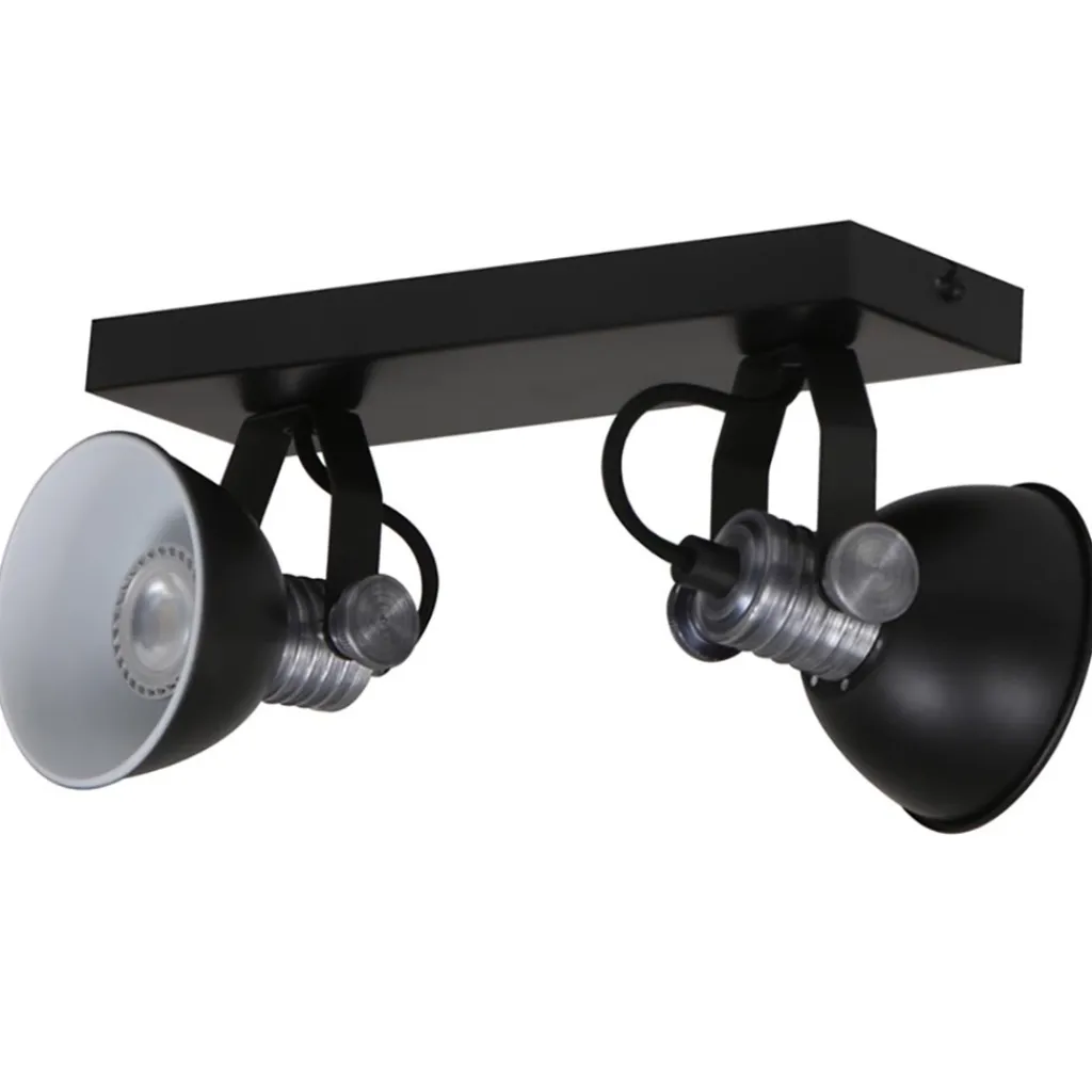 Straluma Plafondspot Brooklyn 2l zwart industrieel> Plafondlampen|Opbouwspots