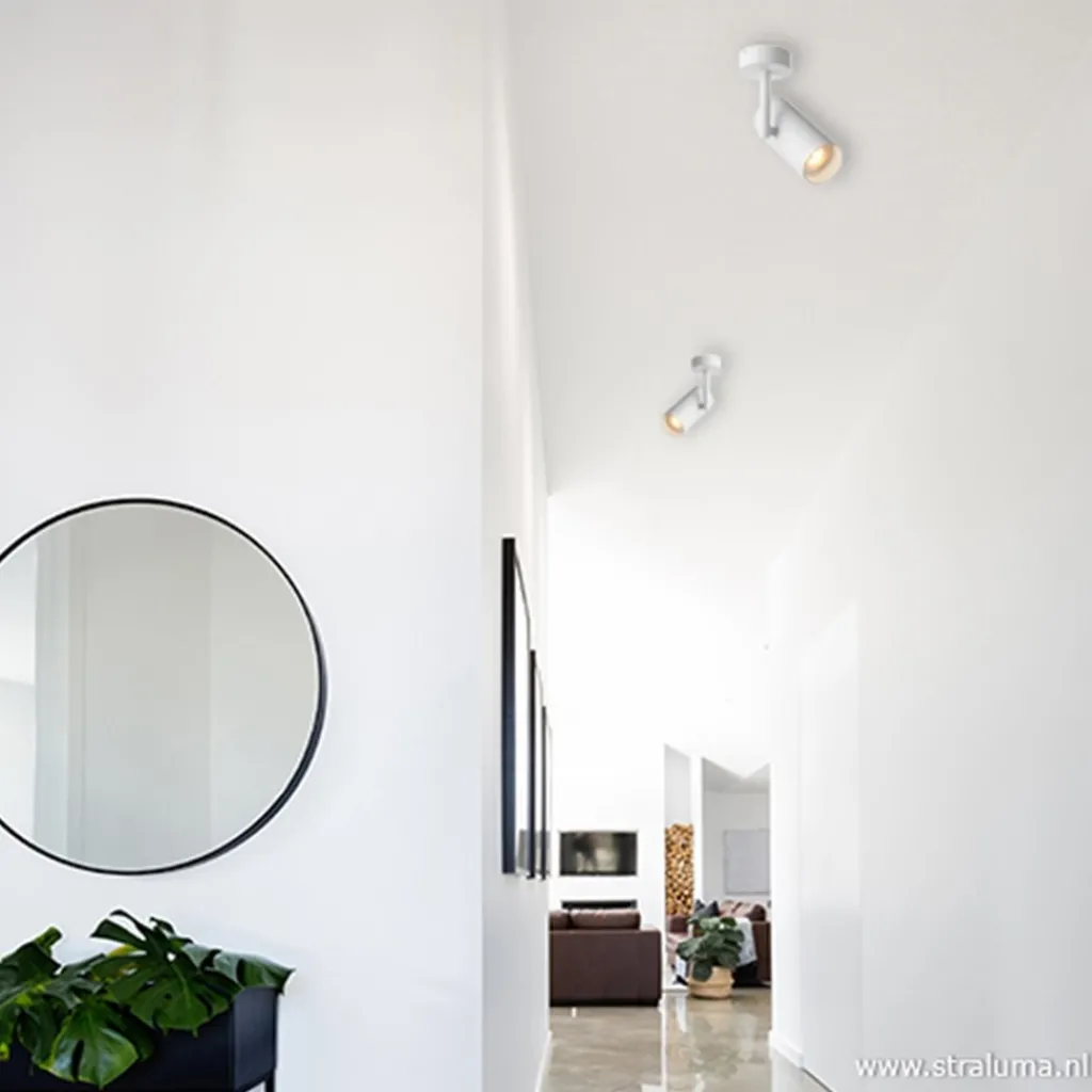 Straluma Plafondspot cilinder hoog wit gu10> Opbouwspots|Woonkamerlampen