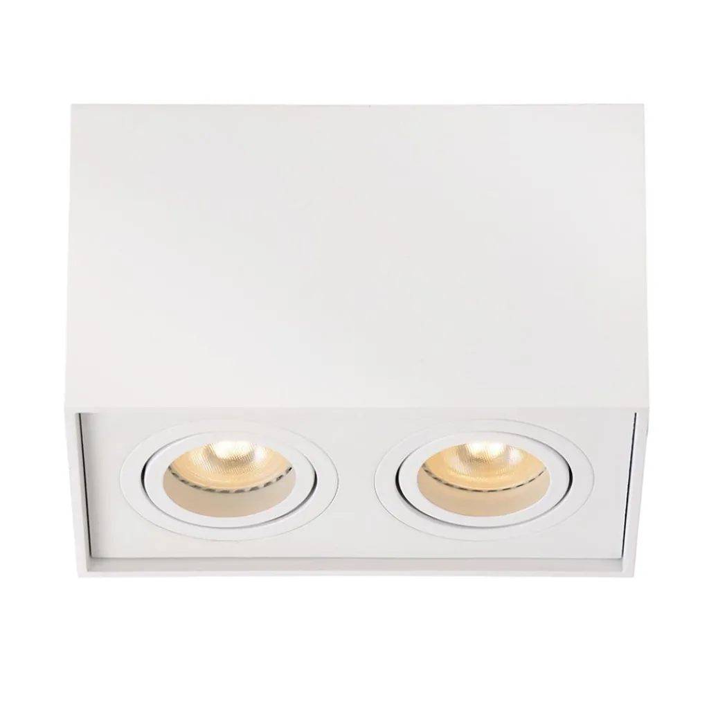 Straluma Plafondspot dubbel box wit gu10> Opbouwspots|Keukenverlichting