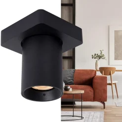 Straluma Plafondspot enkel tube zwart dim-to-warm><noscript><img width=