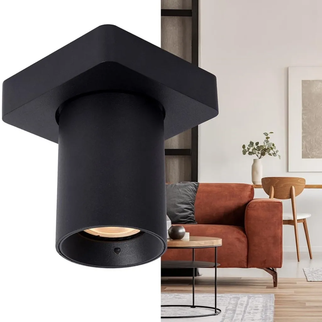 Straluma Plafondspot enkel tube zwart dim-to-warm> Plafondlampen|Opbouwspots