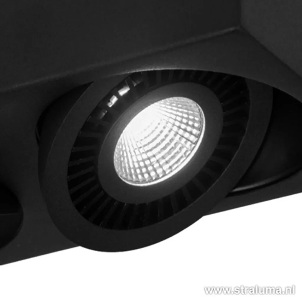 Straluma Plafondspot Eye 3L box zwart led 3000k> Plafondlampen|Opbouwspots