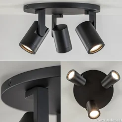 Straluma Plafondspot Halo 3L rond zwart><noscript><img width=