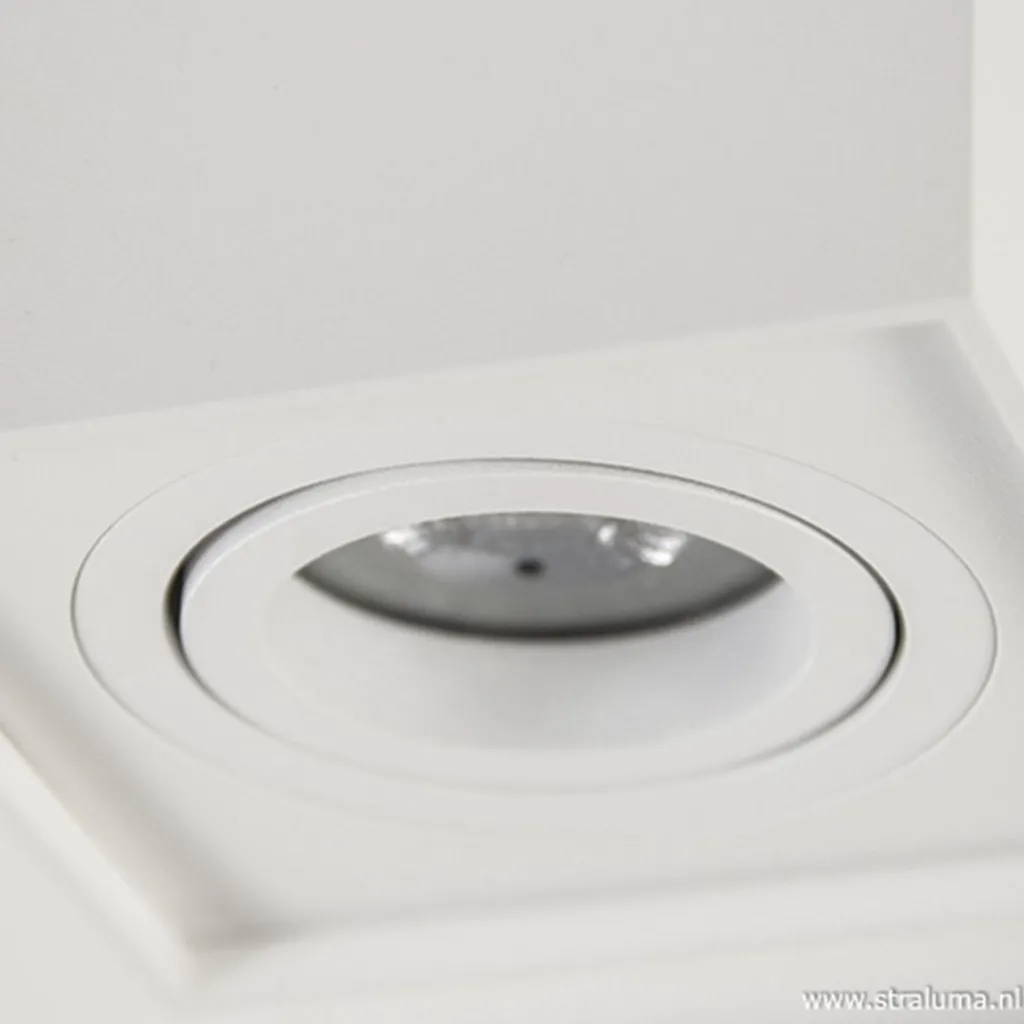 Straluma Plafondspot kubus wit verstelbaar gu10> Opbouwspots|Woonkamerlampen