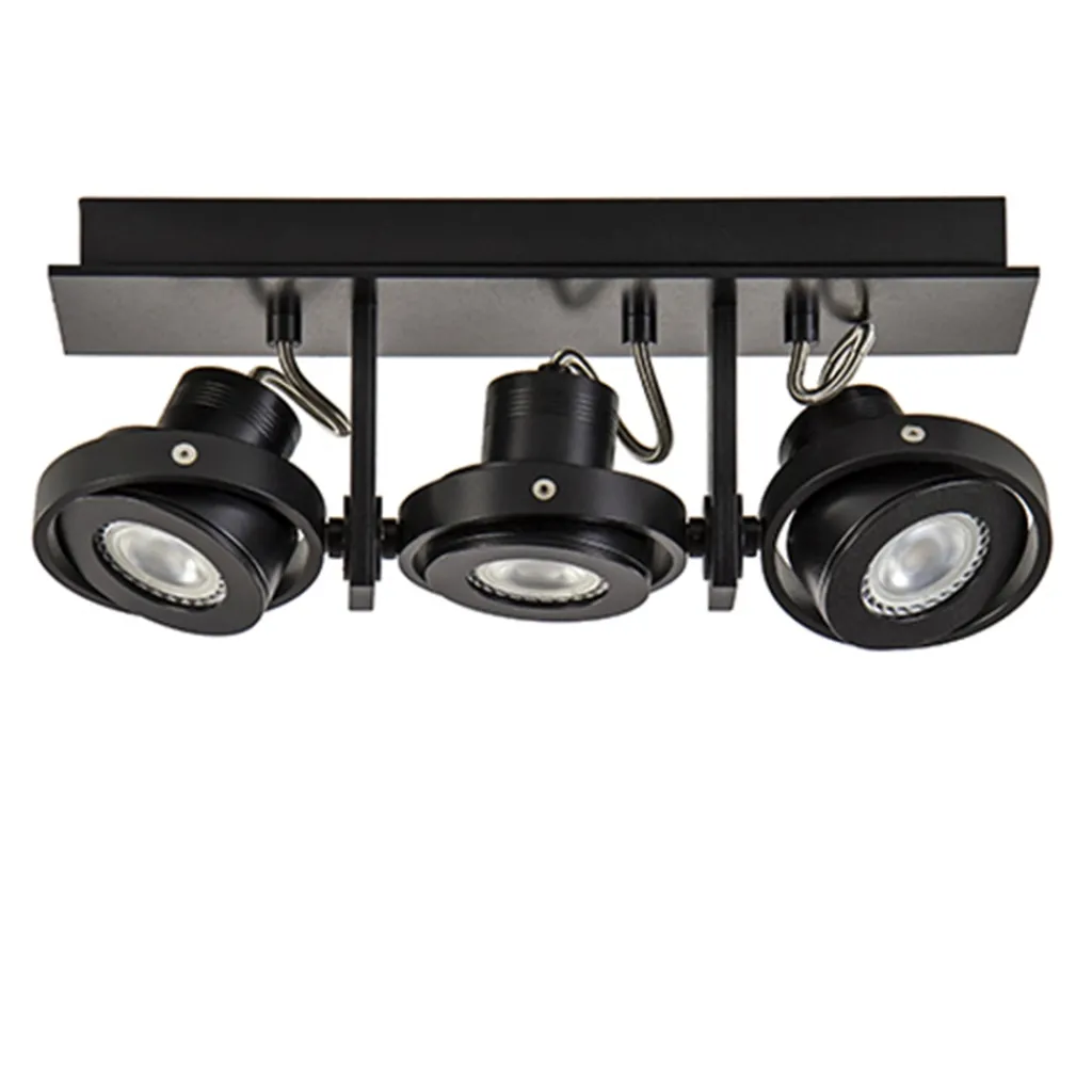 Straluma Plafondspot 3L op balk zwart gu10 incl.> Plafondlampen|Opbouwspots
