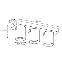 Straluma Plafondspot 3-lichts balk gunmetal gu10><noscript><img width=