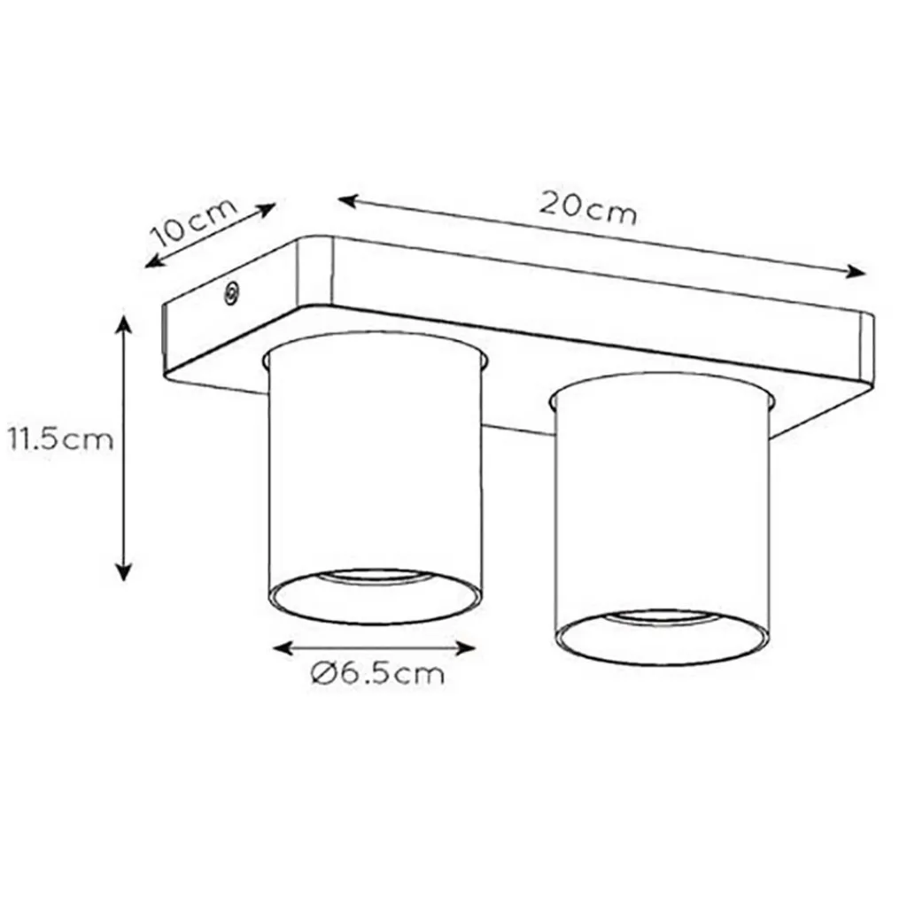 Straluma Plafondspot 2-lichts gunmetal incl. gu10> Plafondlampen|Opbouwspots