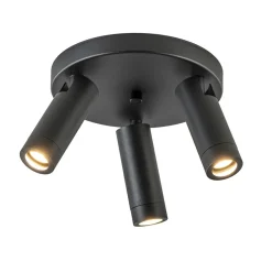 Straluma Plafondspot 3-lichts mat zwart/goud verstelbaar> Plafondlampen|Opbouwspots