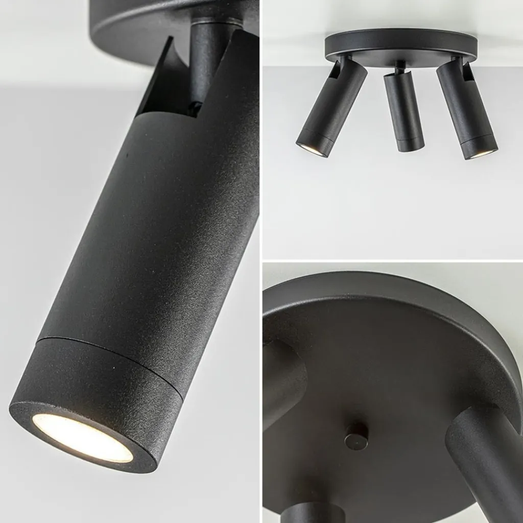 Straluma Plafondspot 3-lichts mat zwart/goud verstelbaar> Plafondlampen|Opbouwspots