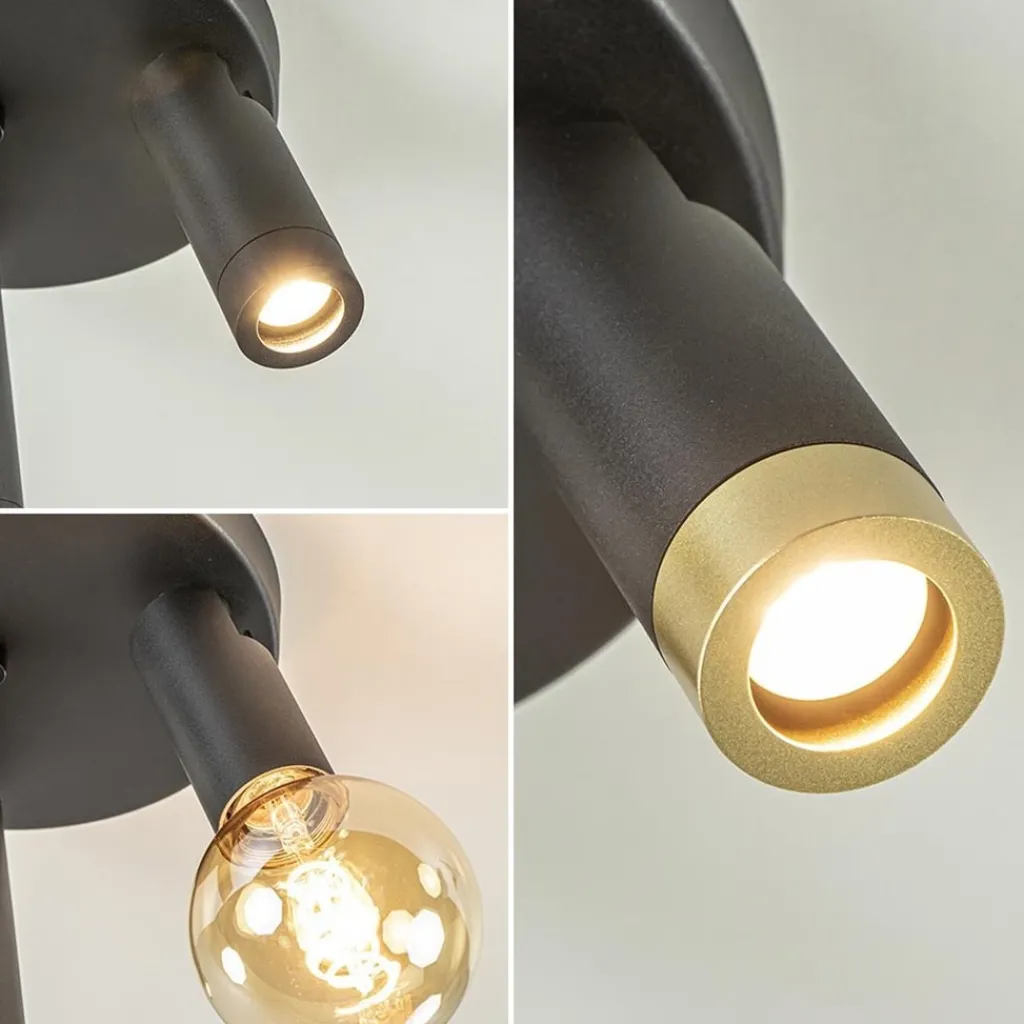 Straluma Plafondspot 3-lichts mat zwart/goud verstelbaar> Plafondlampen|Opbouwspots