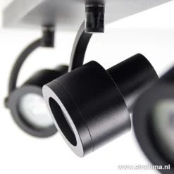 Straluma Plafondspot mat zwart balk 3-lichts gu10><noscript><img width=