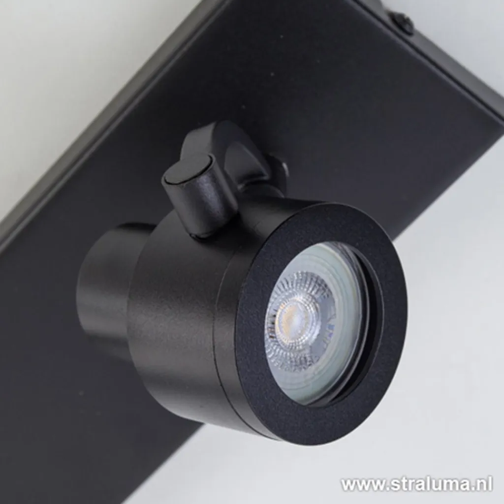 Straluma Plafondspot mat zwart balk 2-lichts gu10> Plafondlampen|Opbouwspots