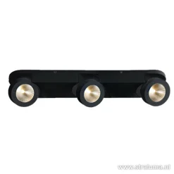 Straluma Plafondspot Montreal 3L balk zwart 3000k><noscript><img width=