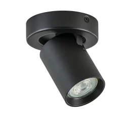 Straluma Plafondspot Oliver enkel tube zwart gu10> Wandlampen|Opbouwspots