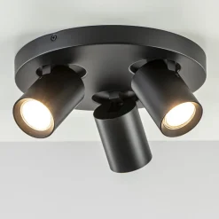 Straluma Plafondspot Oliver 3L rond zwart gu10> Opbouwspots|Woonkamerlampen