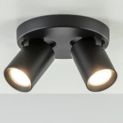 Straluma Plafondspot Oliver 2L rond zwart gu10> Opbouwspots|Woonkamerlampen