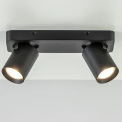 Straluma Plafondspot Oliver 2L zwart balk+tubes> Opbouwspots|Keukenverlichting