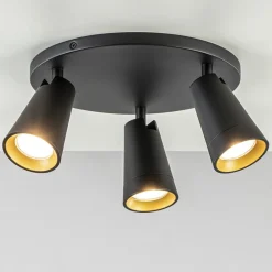 Straluma Plafondspot Petunia 3L rond zwart/goud> Opbouwspots|Woonkamerlampen