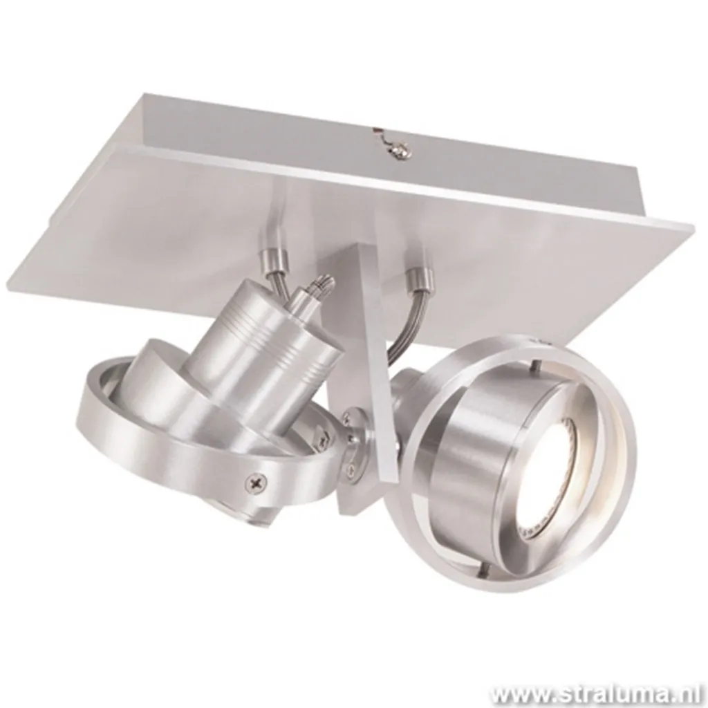 Straluma Plafondspot Quatro 2L alu led incl.gu10> Plafondlampen|Wandlampen