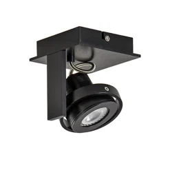 Straluma Plafondspot Quatro 1L zwart incl.gu10> Plafondlampen|Opbouwspots