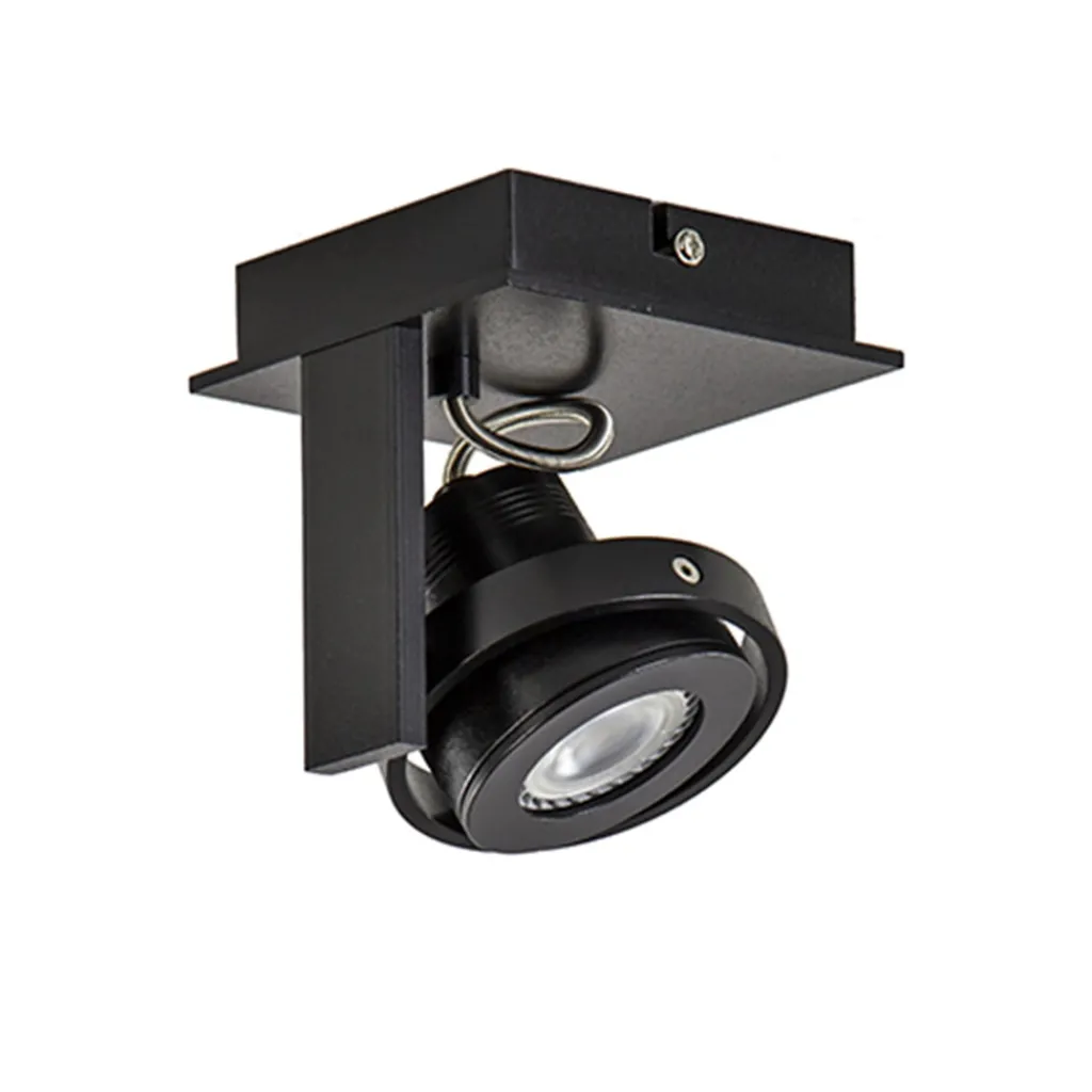 Straluma Plafondspot Quatro 1L zwart incl.gu10> Plafondlampen|Opbouwspots