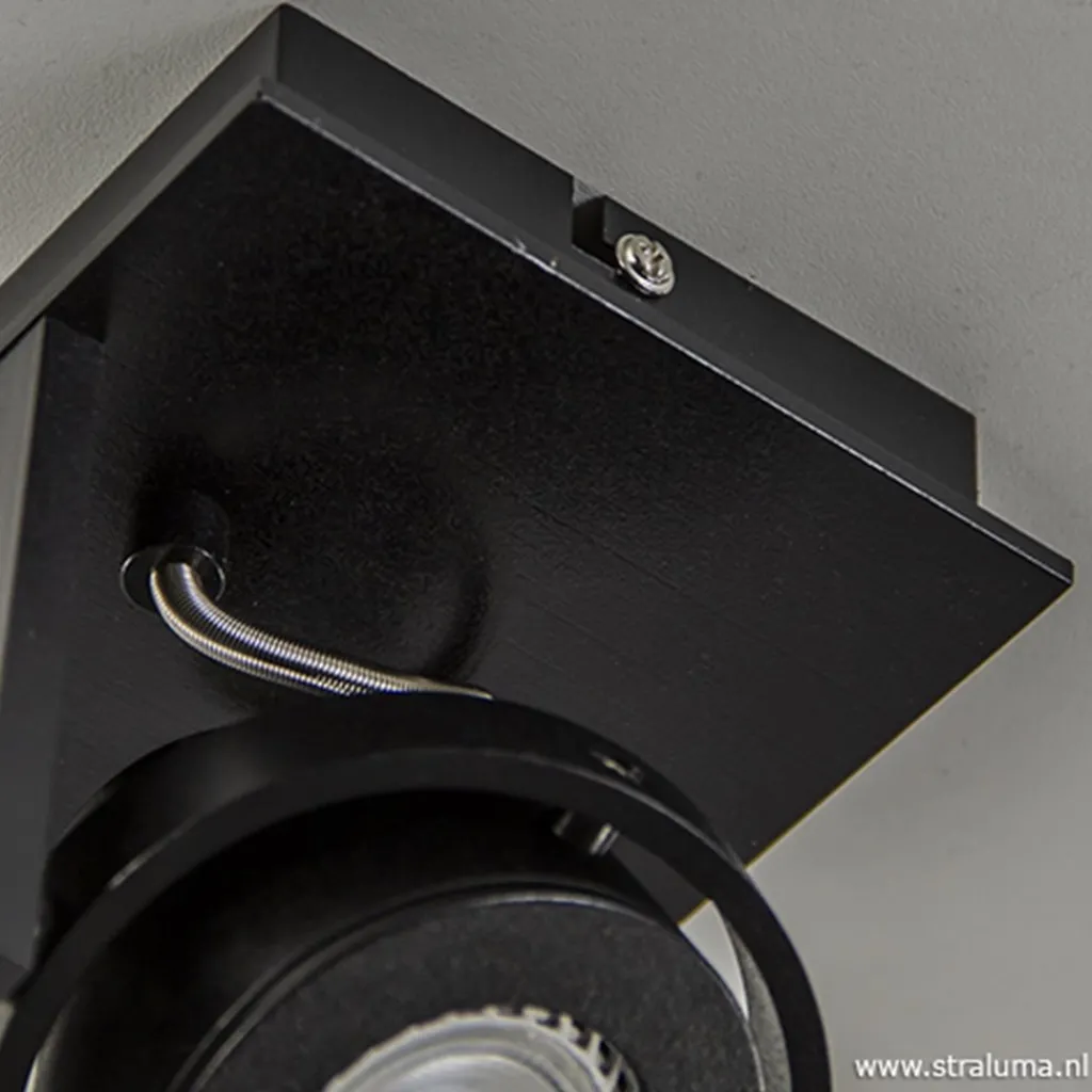 Straluma Plafondspot Quatro 1L zwart incl.gu10> Plafondlampen|Opbouwspots
