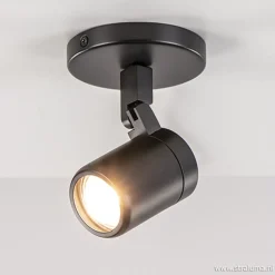 Straluma Plafondspot Rain 1L rond zwart gu10 IP44> Wandlampen|Opbouwspots