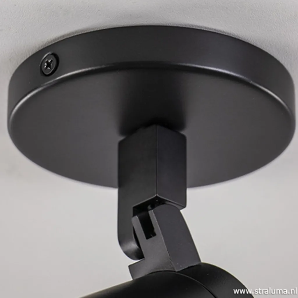 Straluma Plafondspot Rain 1L rond zwart gu10 IP44> Wandlampen|Opbouwspots