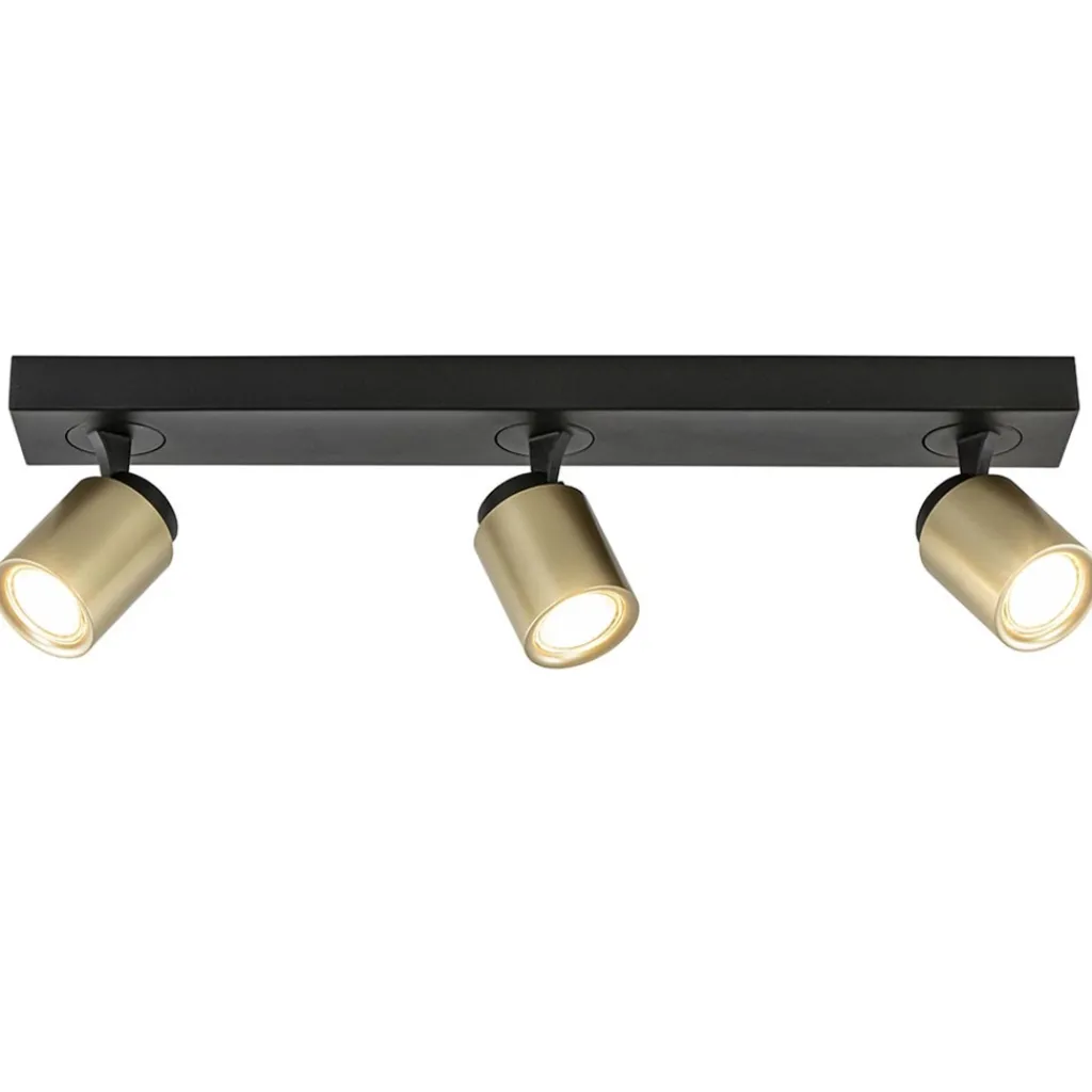 Straluma Plafondspot Razza 3l balk zwart/goud gu10> Plafondlampen|Opbouwspots