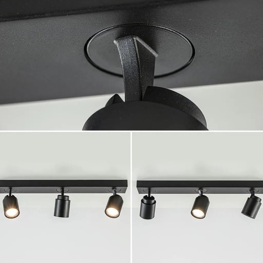 Straluma Plafondspot Razza 3L balk zwart gu10> Opbouwspots|Keukenverlichting