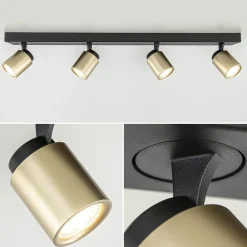 Straluma Plafondspot Razza 4L balk zwart/matgoud><noscript><img width=