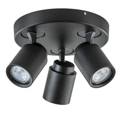Straluma Plafondspot Razza 3l rond zwart gu10> Opbouwspots|Woonkamerlampen
