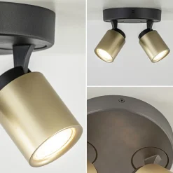 Straluma Plafondspot Razza 2L rond zwart/goud><noscript><img width=