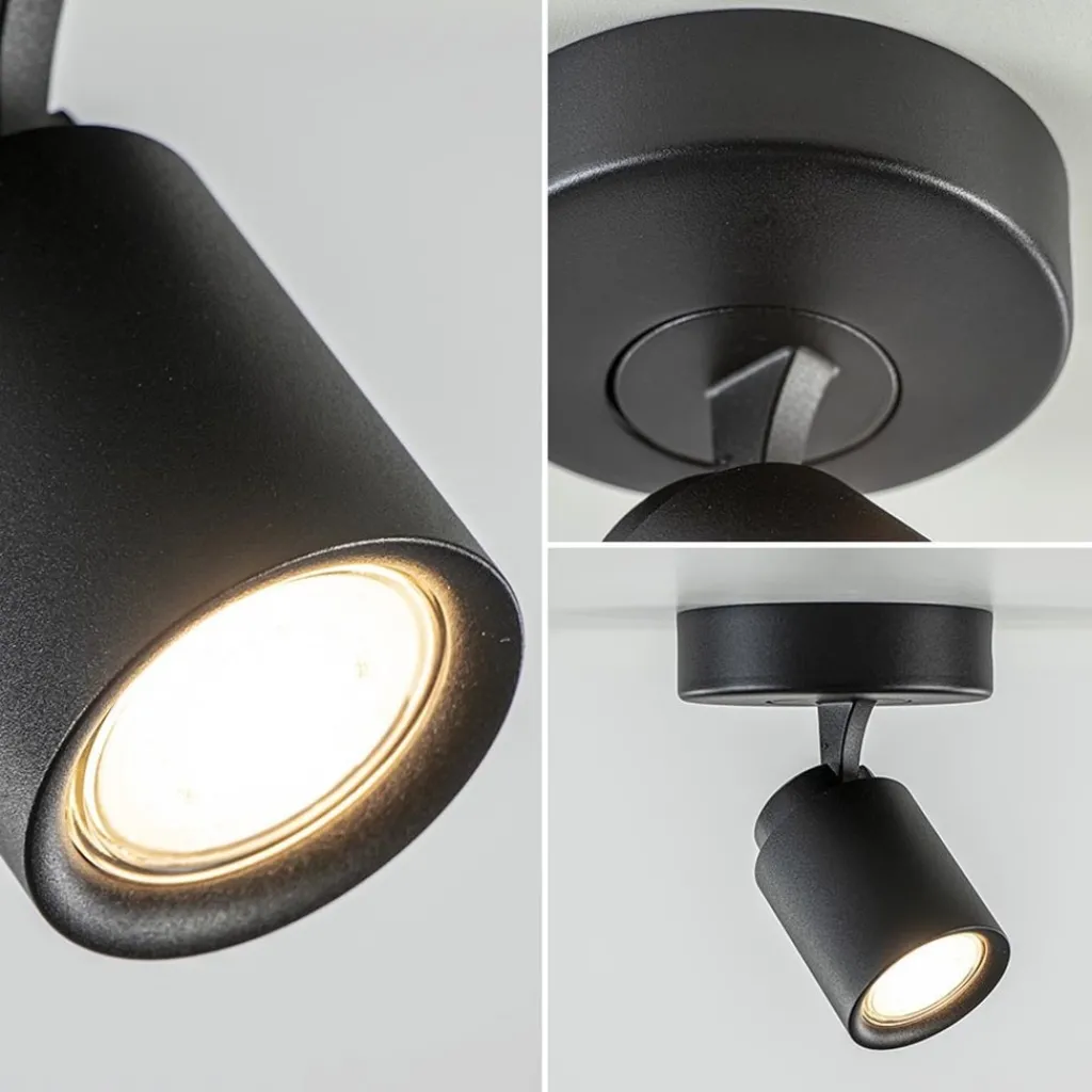 Straluma Plafondspot Razza 1L zwart gu10> Wandlampen|Opbouwspots