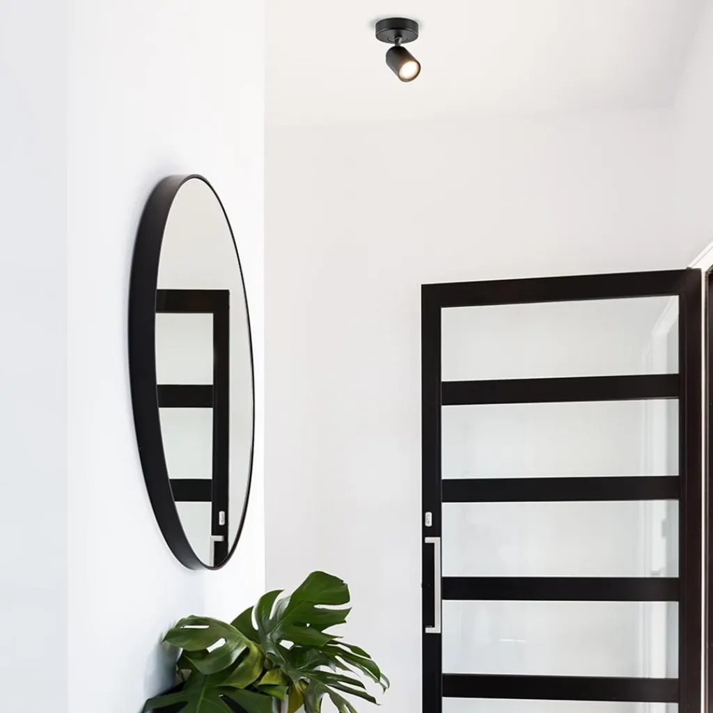 Straluma Plafondspot Razza 1L zwart gu10> Wandlampen|Opbouwspots