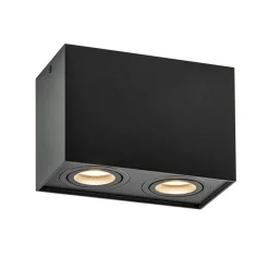 Straluma Plafondspot Rebel box 2l zwart gu10> Opbouwspots|Keukenverlichting