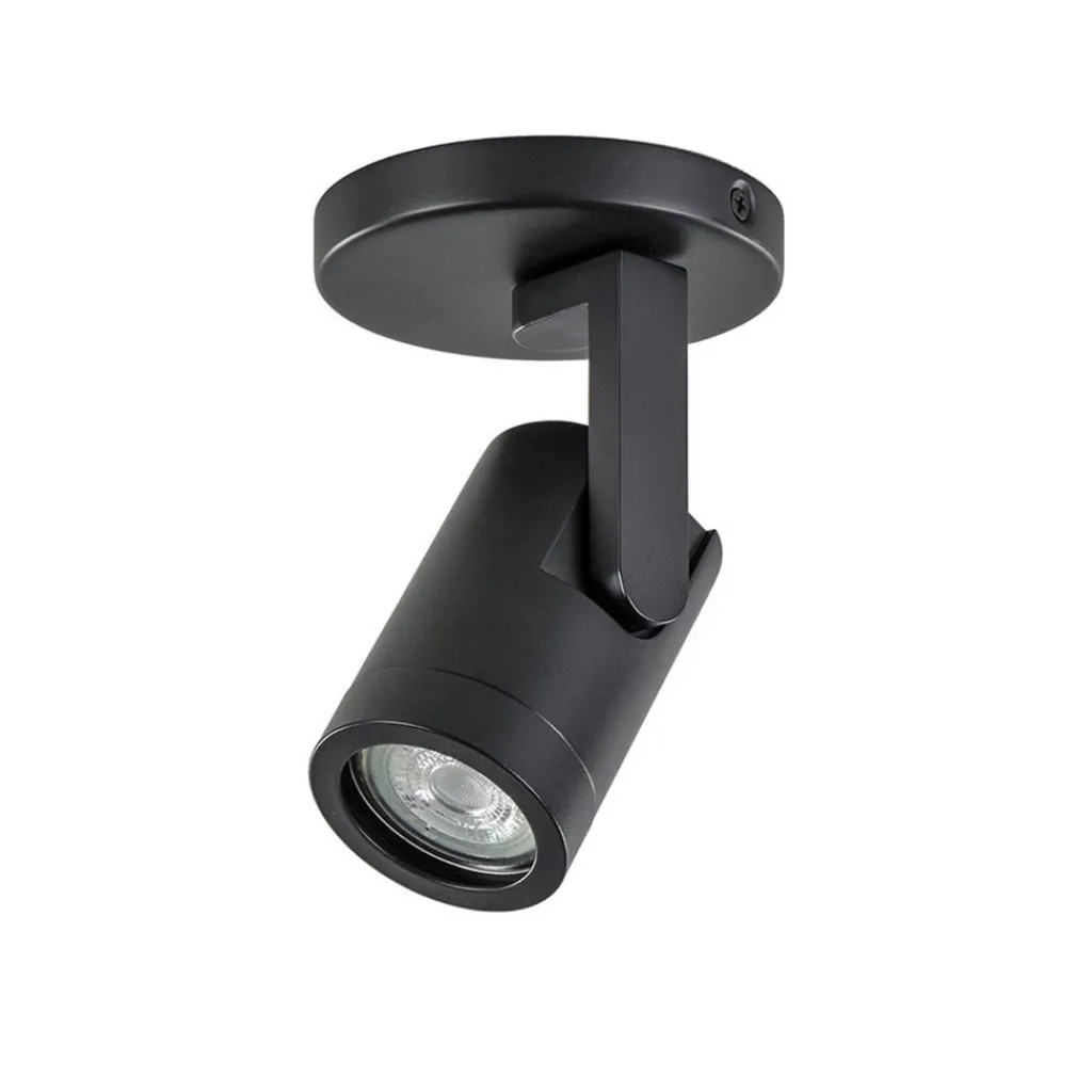 Straluma Plafondspot rond enkel zwart ex.gu10> Opbouwspots|Woonkamerlampen