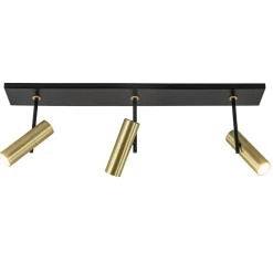 Straluma Plafondspot Trend 3L zwart/goud gu10 mini> Plafondlampen|Opbouwspots