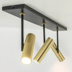 Straluma Plafondspot Trend 3L zwart/goud gu10 mini><noscript><img width=