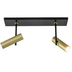 Straluma Plafondspot Trend 2L zwart/goud mini gu10> Opbouwspots|Woonkamerlampen