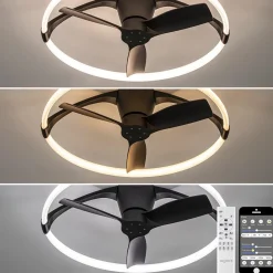 Straluma Plafondventilator Nepal Mini zwart> Plafondlampen|Plafondventilatoren met lamp