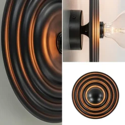 Straluma Plafond/wandlamp Saturn 42cm zwart><noscript><img width=