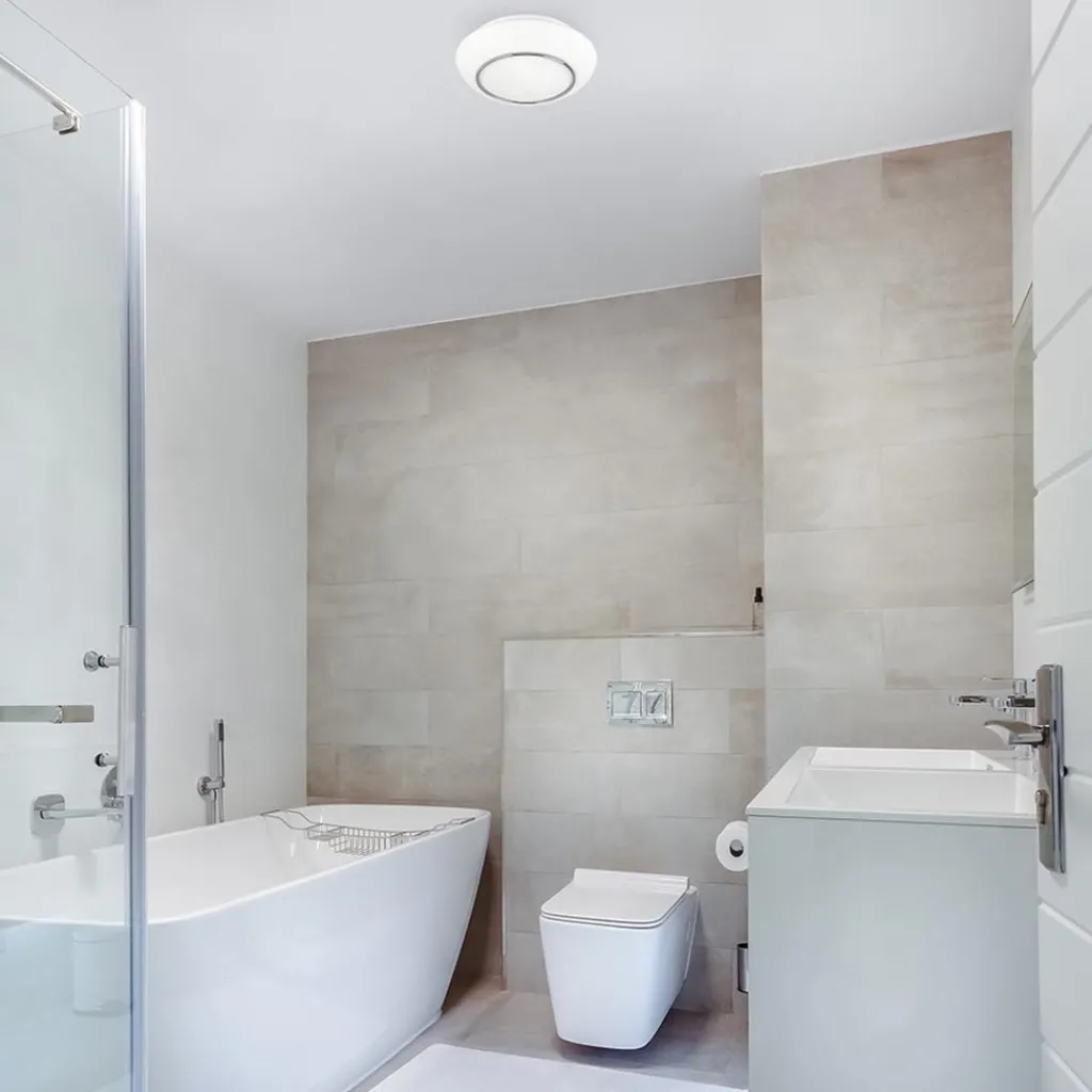 Straluma Plafonniere Tornado chroom/wit 38cm IP44> Plafonnières|Keukenverlichting