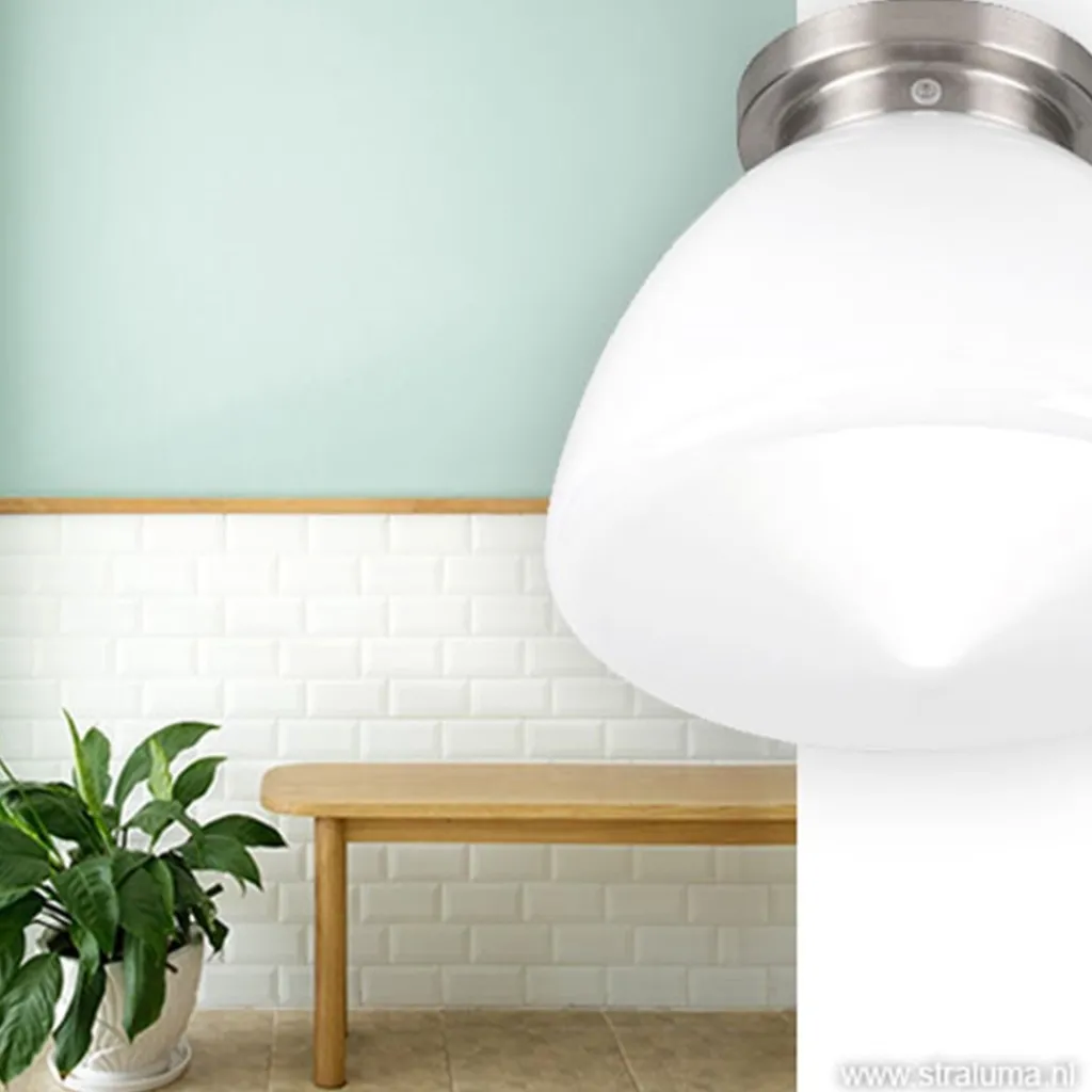 Straluma Plafonnière Glasgow art deco chroom glas> Plafonnières|Woonkamerlampen